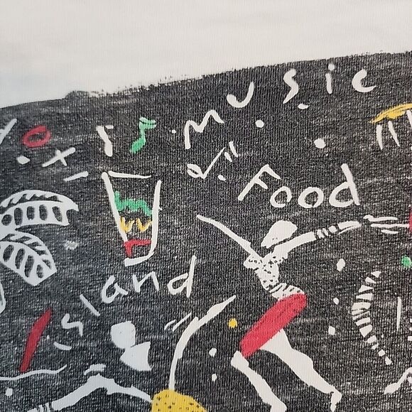 Vintage ONEITA PowerT Duppywear Jamaican TShirt Island Style White Single Stitch - Picture 7 of 16